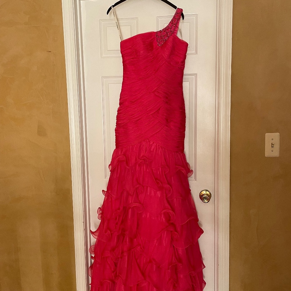 Size 4 - Pink Mermaid Ruffle Style Prom Dress